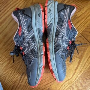ASICS Women's Gray and Coral Athletic Shoes